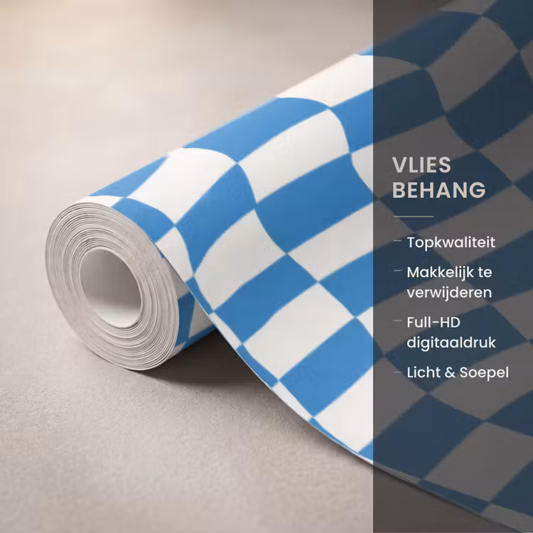 Golvend - Patroon - Blauw Behang Vlies klein 1076 -USP_closeupNL