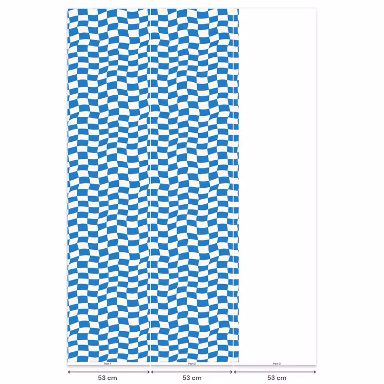 Golvend - Patroon - Blauw Behang Vlies klein 1076 -USP_banen