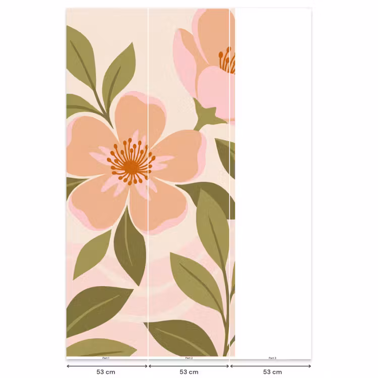 Grafisch - Bloemen - Roze Behang Vlies klein -USP_banen