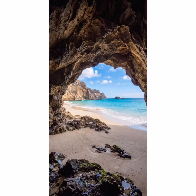 Grot - Strand - Zee - Blauw Behang Vlies klein -3d_website