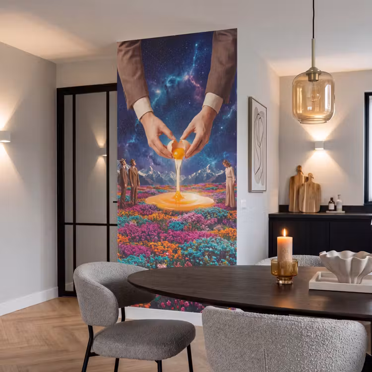 Behang - Handen - Ei - Surrealisme - Handen - Ei - Surrealisme Behang Vlies klein