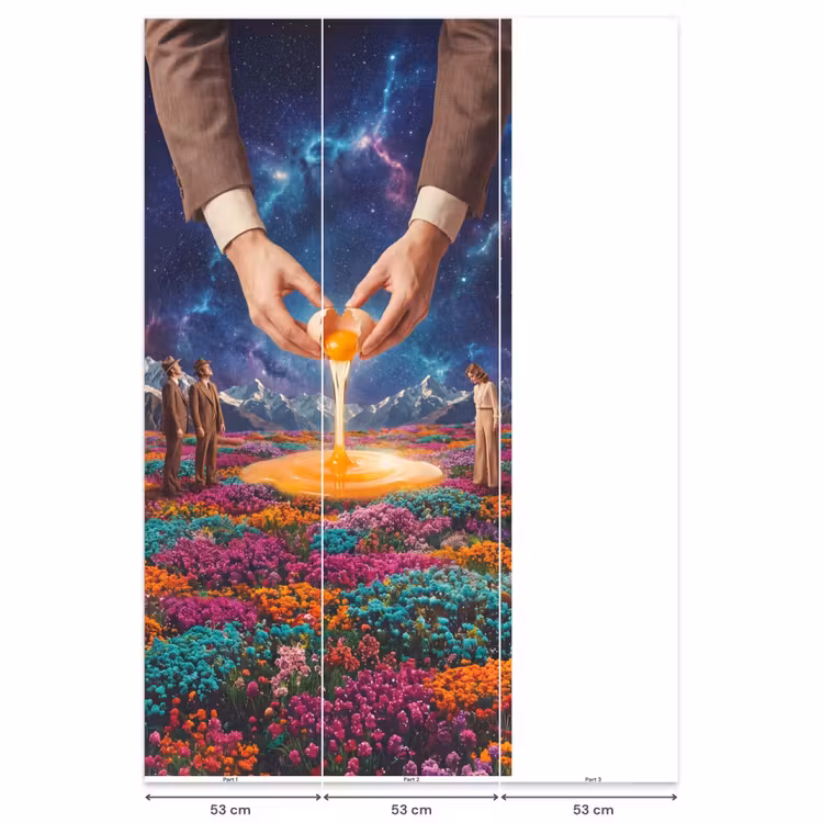 Behang - Handen - Ei - Surrealisme - Handen - Ei - Surrealisme Behang Vlies klein