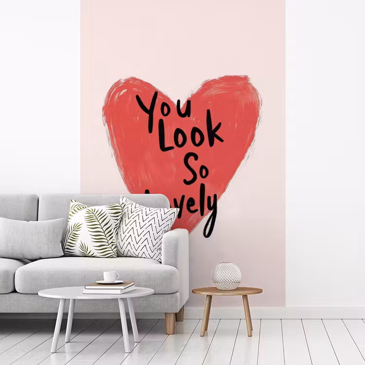 Hart - Rood - Valentijn fotobehang vinyl groot -woonkamer