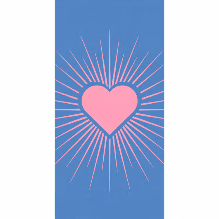 Hart - Stralen - Liefde - Modern - Roze Behang Vlies klein -3d_website