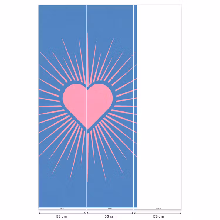 Hart - Stralen - Liefde - Modern - Roze Behang Vlies klein -USP_banen