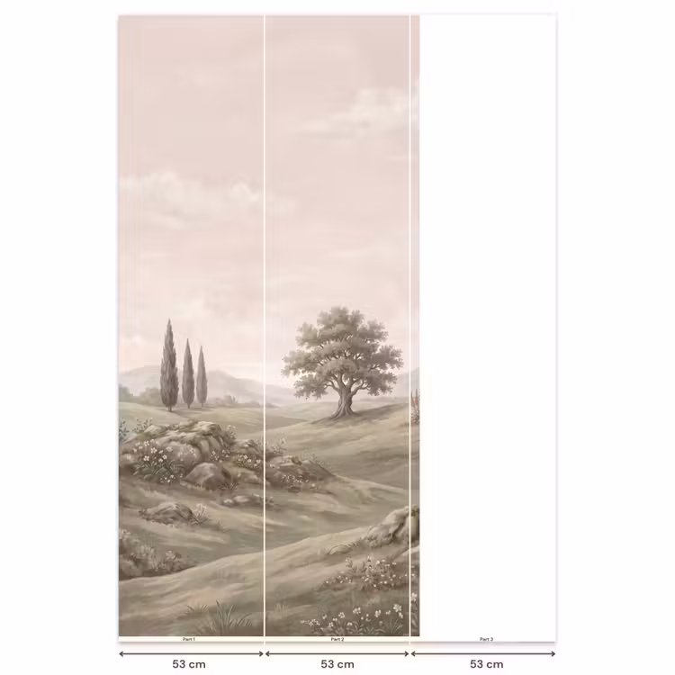 Heuvellandschap - Bomen - Natuur - Groen Behang Vlies klein -USP_banen