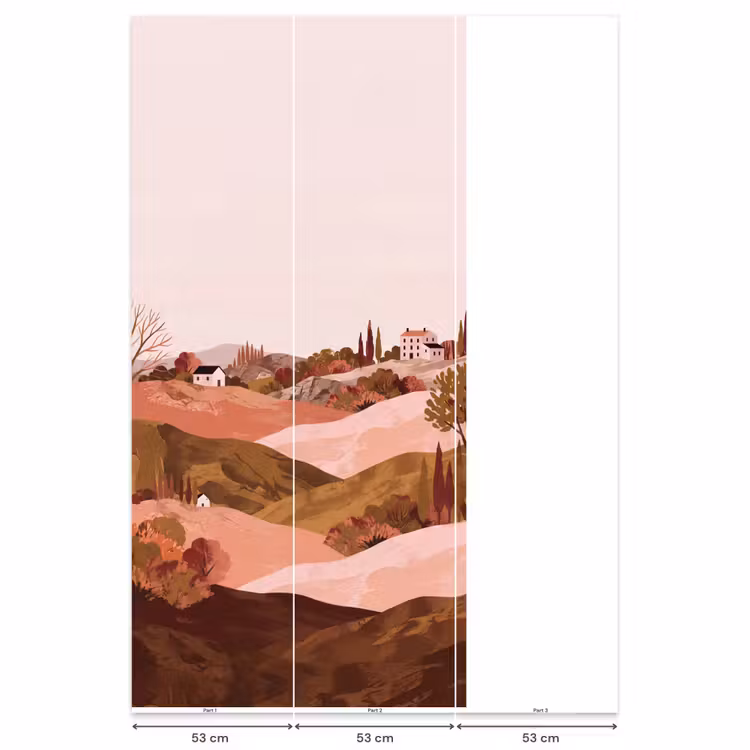 Heuvellandschap - Grafisch - Terracotta Behang Vlies klein -USP_banen