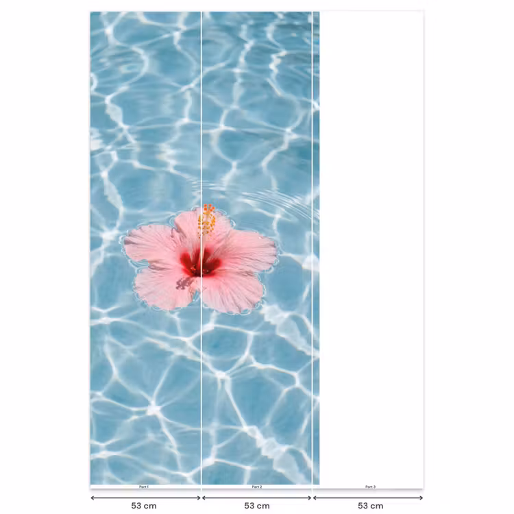 Hibiscus - Water - Roze Behang Vlies klein -USP_banen