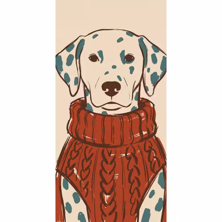 Hond - Trui - Winter - Dieren - Rood Behang Vlies klein -3d_website