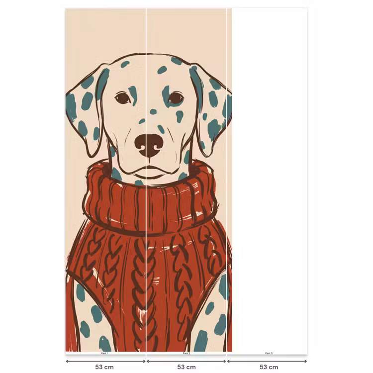 Hond - Trui - Winter - Dieren - Rood Behang Vlies klein -USP_banen