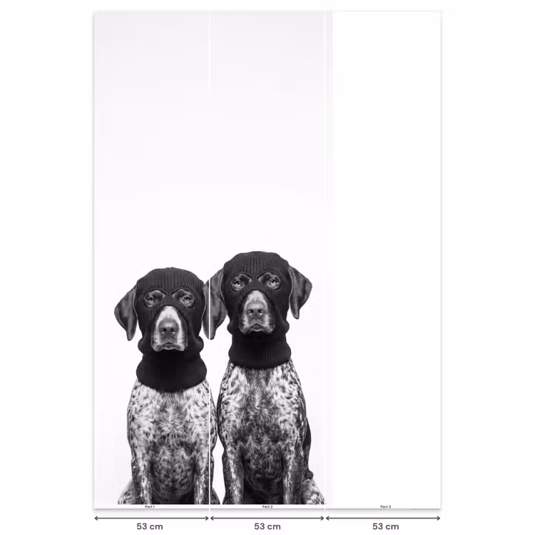Honden - Bivakmuts - Zwart - wit Behang Vlies klein -USP_banen