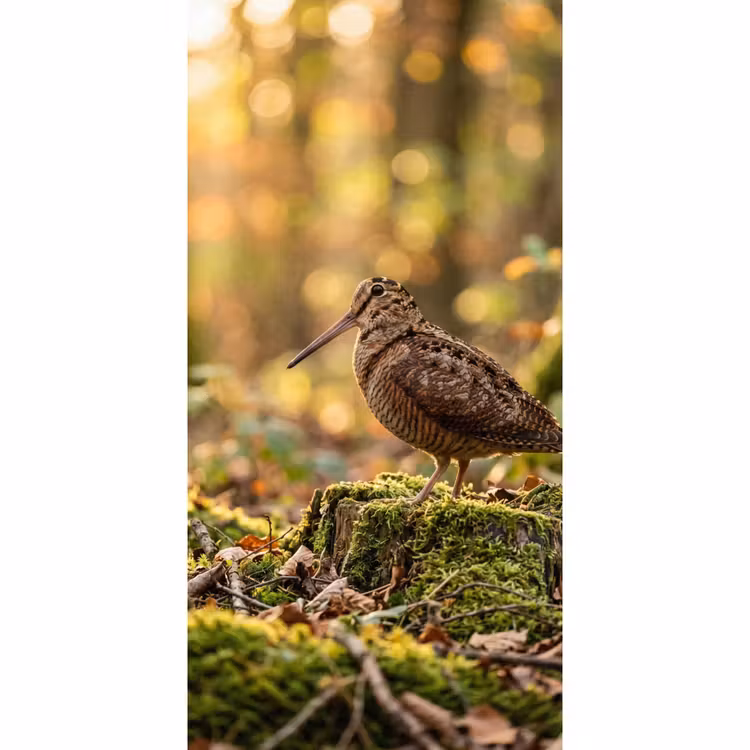 Houtsnip - Bos - Bladeren - Herfst - Gecamoufleerd Behang Vlies klein -3d_website