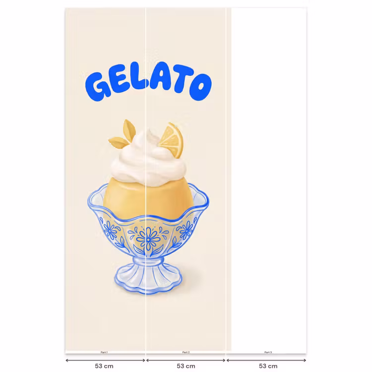 IJs - Citroen - Illustratie - Geel - Dessert Behang Vlies klein -USP_banen