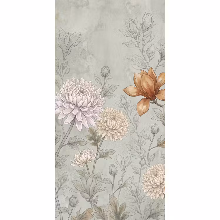 Illustratie - Bloemen - Groen Behang Vlies klein -3d_website