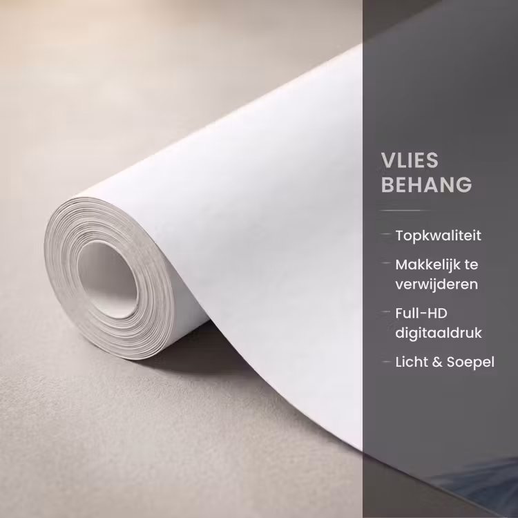 Illustratie - Koe - Blauw Behang Vlies klein -USP_closeupNL