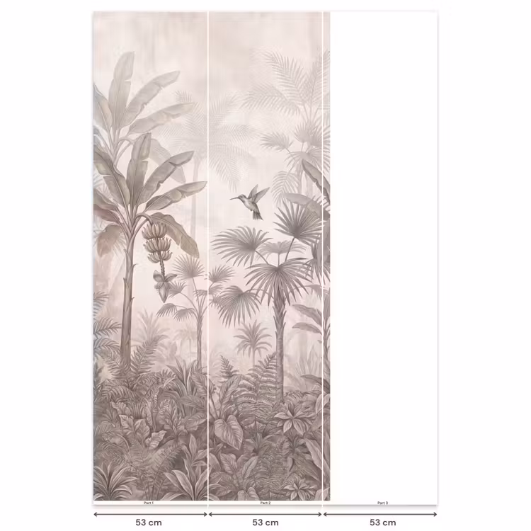Jungle - Banenboom - Kolibrie - Beige Behang Vlies klein -USP_banen