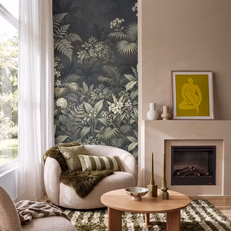 Jungle - Bladeren - Botanisch - Groen Behang Vlies klein -sfeer2
