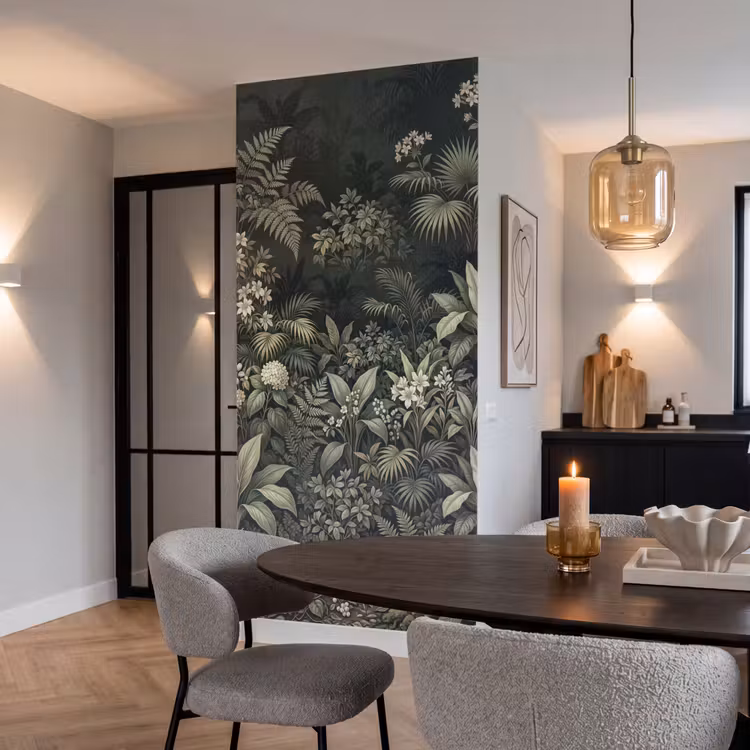 Jungle - Bladeren - Botanisch - Groen Behang Vlies klein -sfeer3
