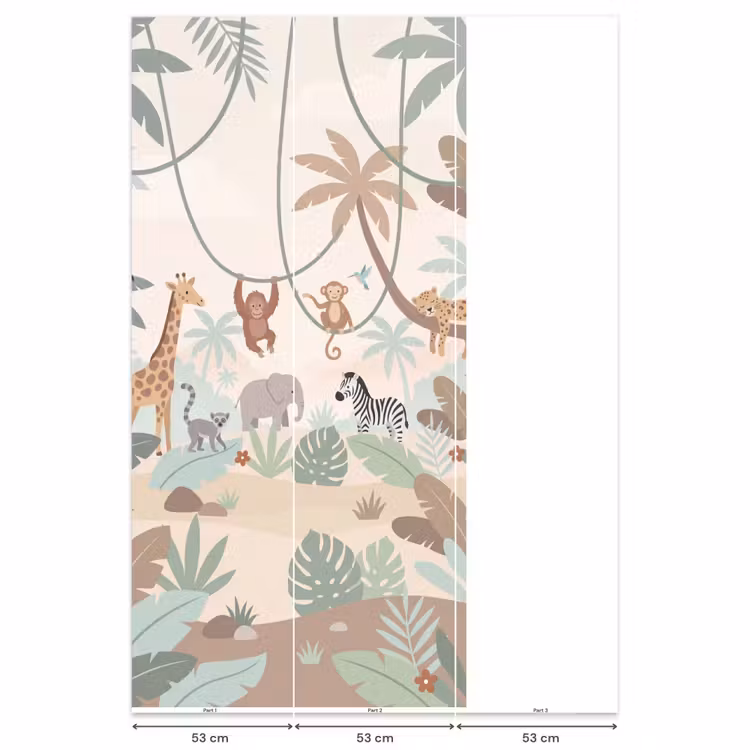 Jungle - Dieren - Groen Behang Vlies klein -USP_banen
