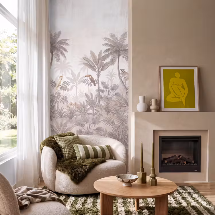 Jungle - Dieren - Palmbomen Behang Vlies klein -sfeer2