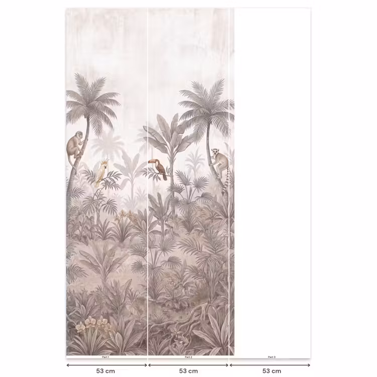 Jungle - Dieren - Palmbomen Behang Vlies klein -USP_banen