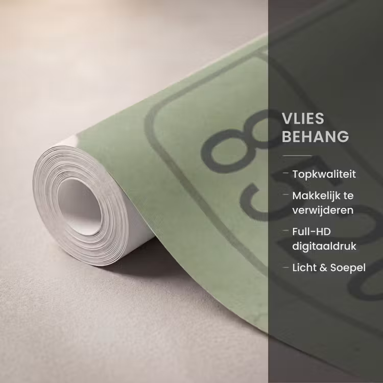 Kaartje - Vintage - Groen - Evenement - Collectie Behang Vlies klein -USP_closeupNL