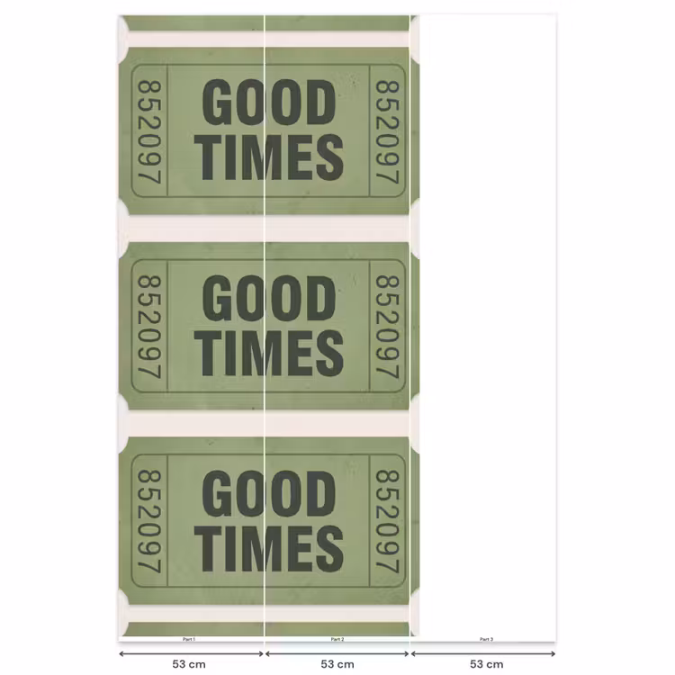 Kaartje - Vintage - Groen - Evenement - Collectie Behang Vlies klein -USP_banen