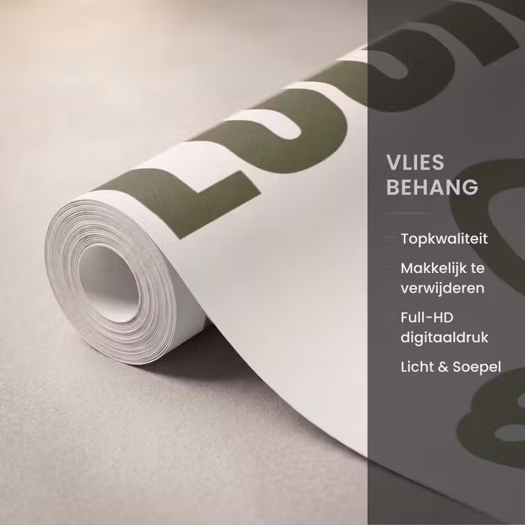 Kat - Geluk - Dieren - Modern - Groen Behang Vlies klein -USP_closeupNL
