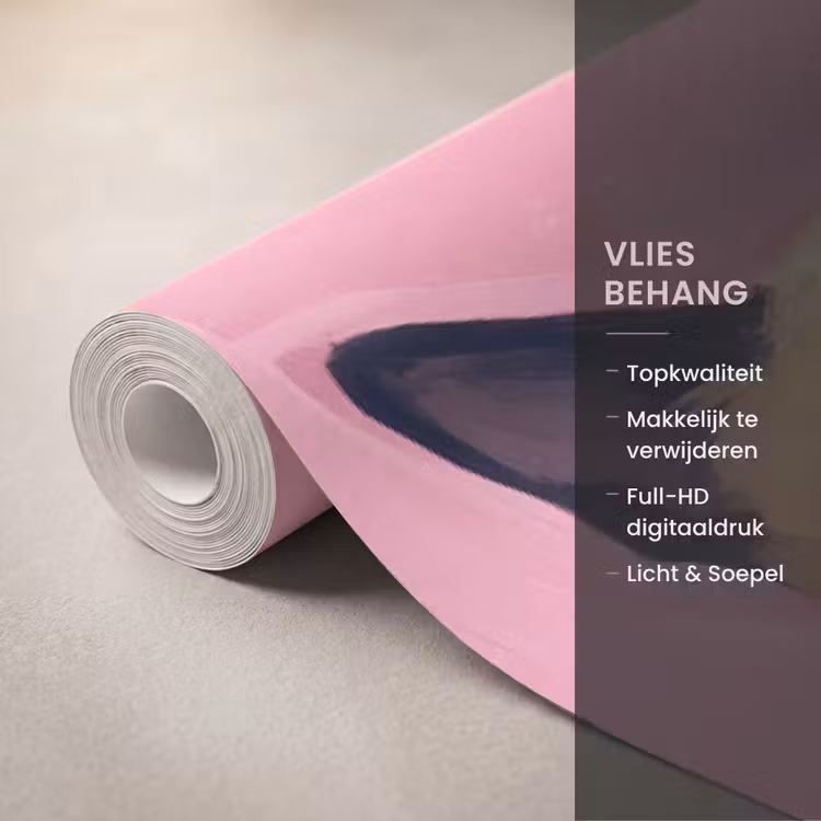 Kat - Groep - Dieren - Modern - Roze Behang Vlies klein -USP_closeupNL
