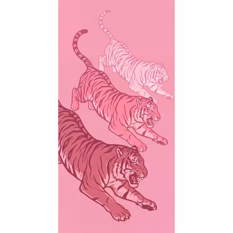 Kat - Springend - Dieren - Roze - Modern Behang Vlies klein -3d_website