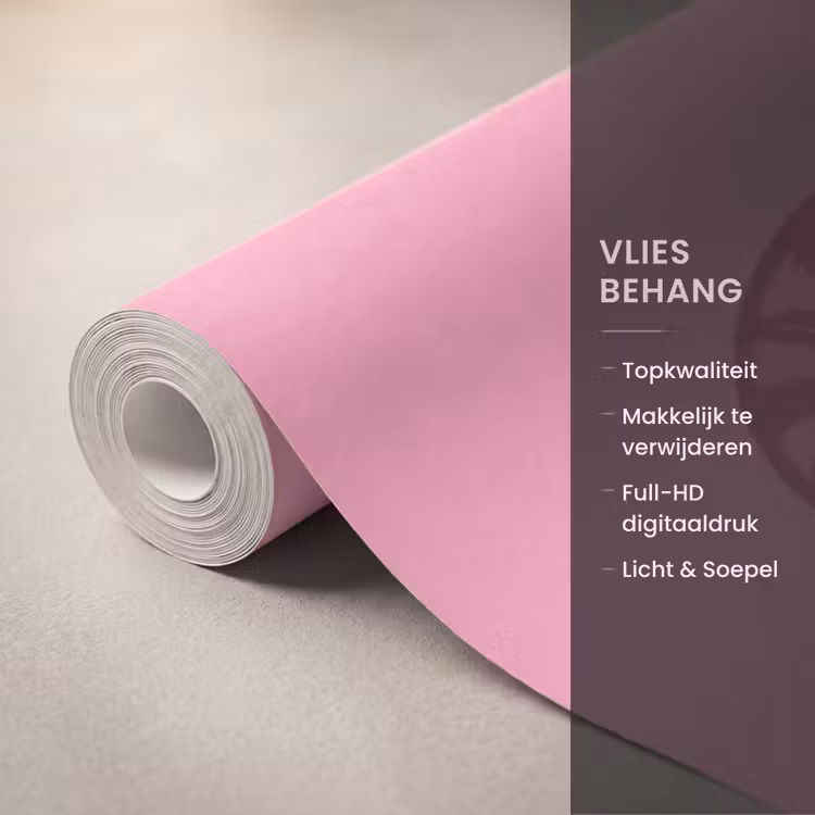 Kat - Springend - Dieren - Roze - Modern Behang Vlies klein -USP_closeupNL