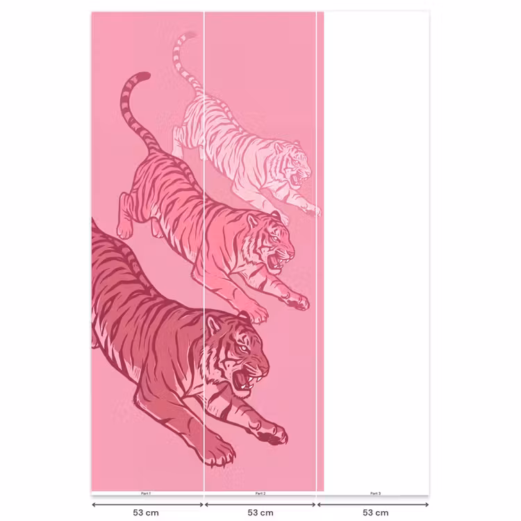 Kat - Springend - Dieren - Roze - Modern Behang Vlies klein -USP_banen