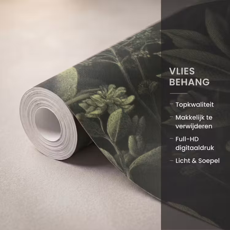 Klassiek - Donker - Botanisch - Planten Behang Vlies klein 1076 -USP_closeupNL
