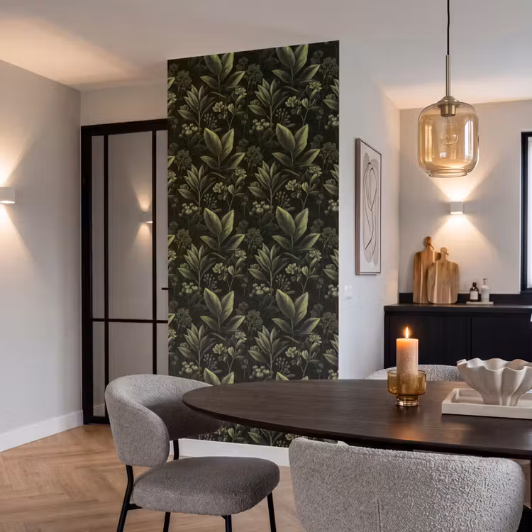 Klassiek - Donker - Botanisch - Planten Behang Vlies klein 1076 -sfeer3