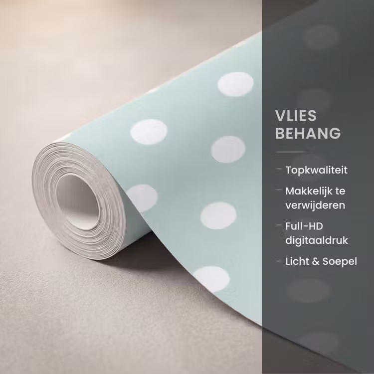 Klassiek - Polka - Groen Behang Vlies klein 1076 -USP_closeupNL