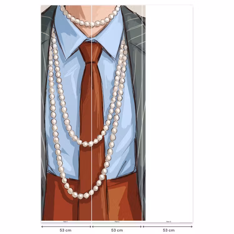 Kleding - Strik - Parels - Klassiek - Mode Behang Vlies klein -USP_banen