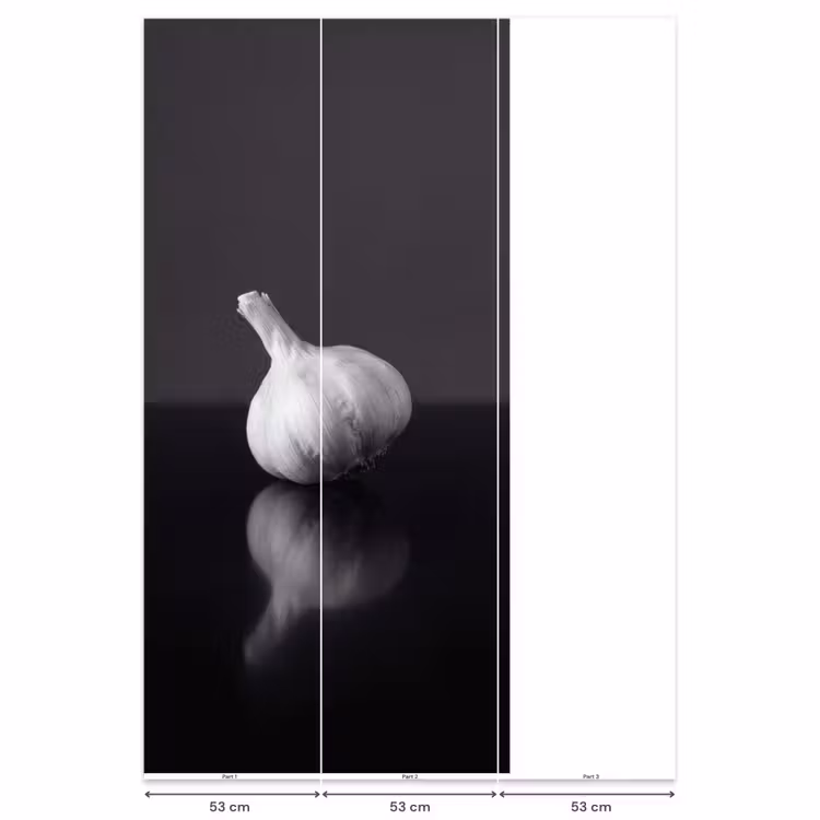 Knoflook - Zwart - Wit Behang Vlies klein -USP_banen