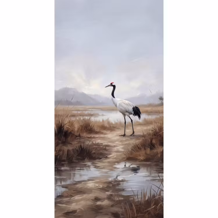 Kraanvogel - Natuur - Realistisch Behang Vlies klein -3d_website
