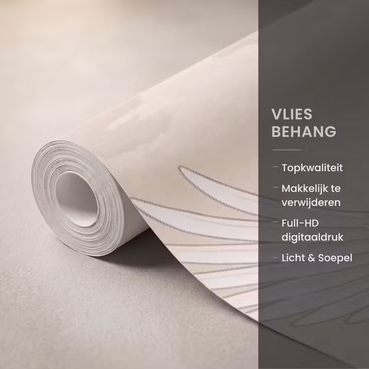 Kraanvogels - Bloesem - Beige Behang Vlies klein -USP_closeupNL