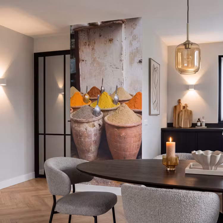 Behang - Kruiden - Potten - Oosters - Kruiden - Potten - Oosters Behang Vlies klein