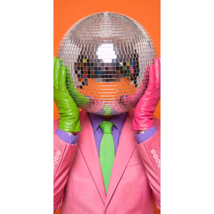 Kunst - Disco bal - Kleurrijk - Modern - Studio Behang Vlies klein -3d_website