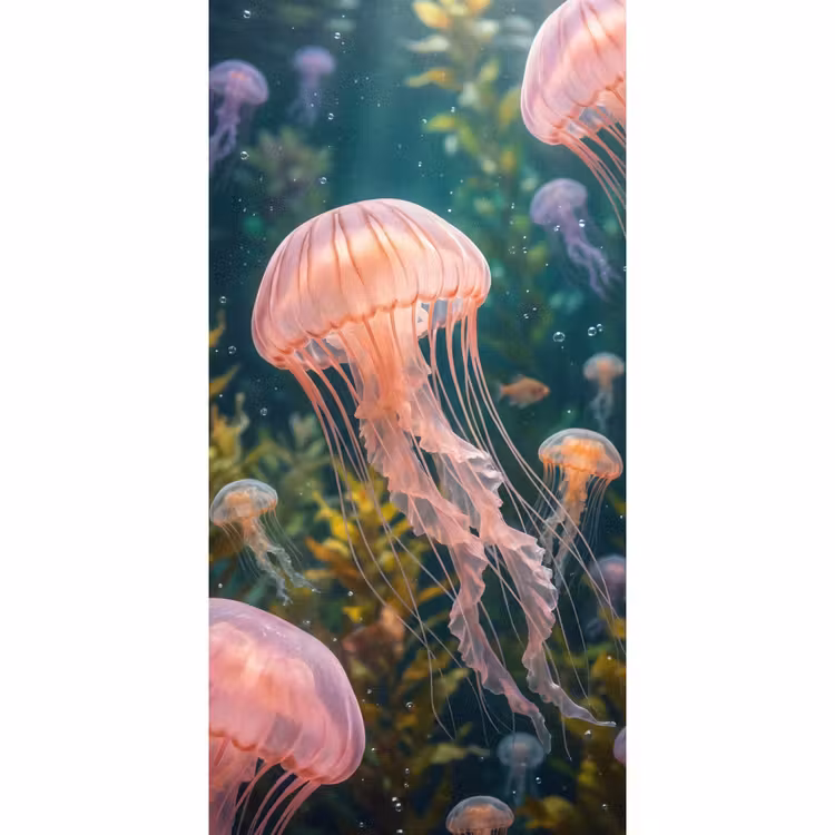 Kwal - Roze - Onderwater - Zeeleven - Dieren Behang Vlies klein -3d_website