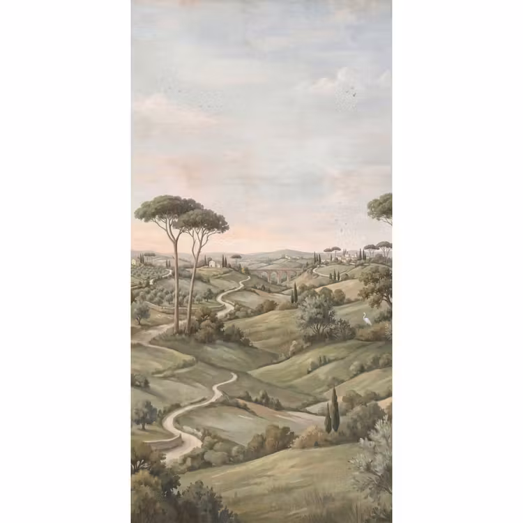 Landschap - Heuvels - Zandpad - Groen Behang Vlies klein -3d_website