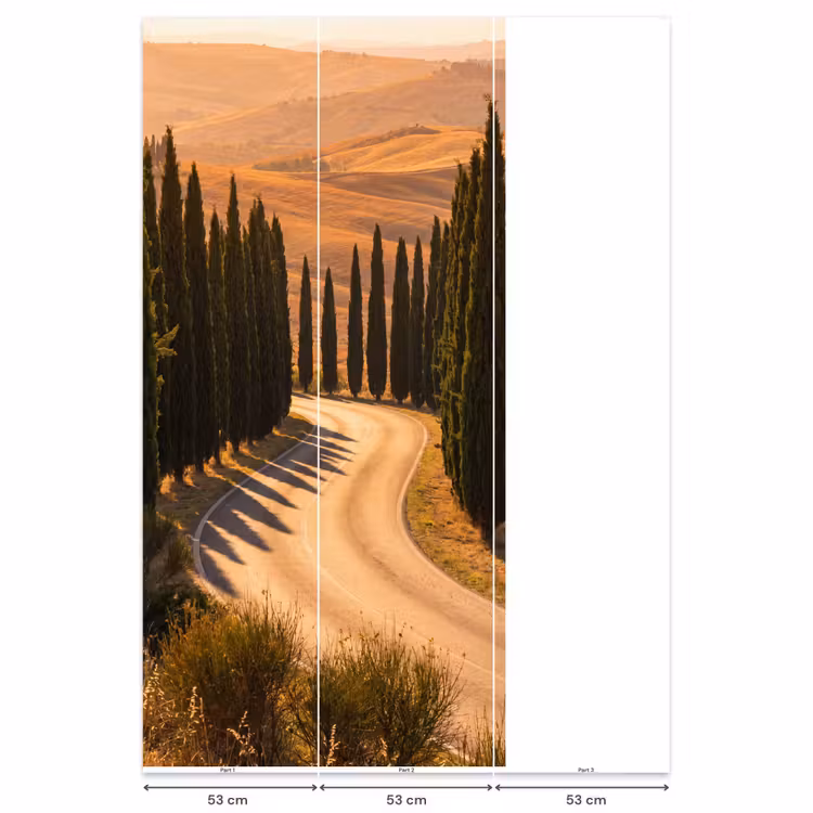 Landschap - Weg - Bomen - Natuur - Goud Behang Vlies klein -USP_banen