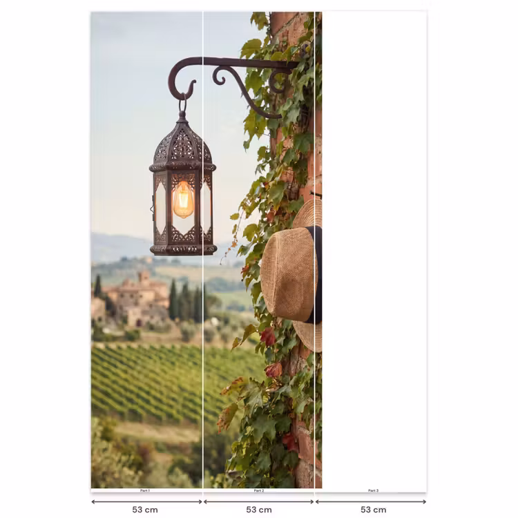 Lantaarn - Wijngaard - Landschap - Italiaans Behang Vlies klein -USP_banen