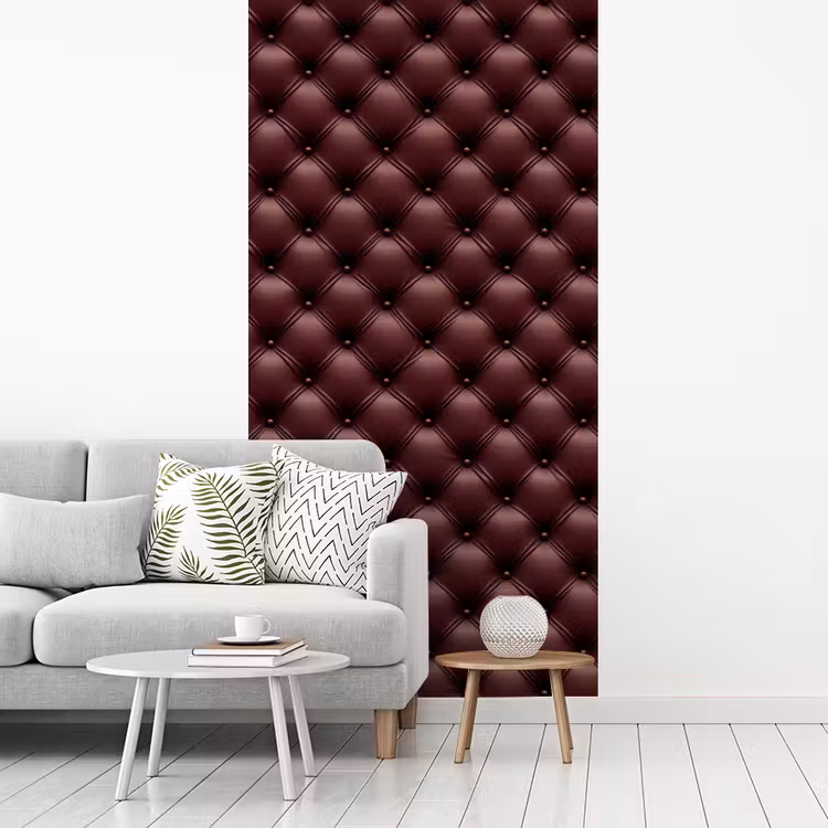 Leer - Patroon - Bordeaux fotobehang vinyl groot 64 -woonkamer