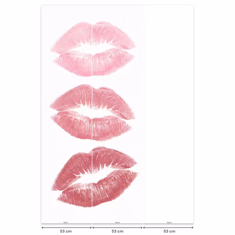 Lippen - Kusafdruk - Roze - Modern - Abstract Behang Vlies klein -USP_banen