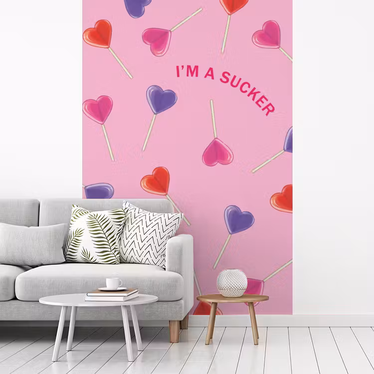 Lolly - Valentijn - Illustratie - Snoep fotobehang vinyl groot -woonkamer