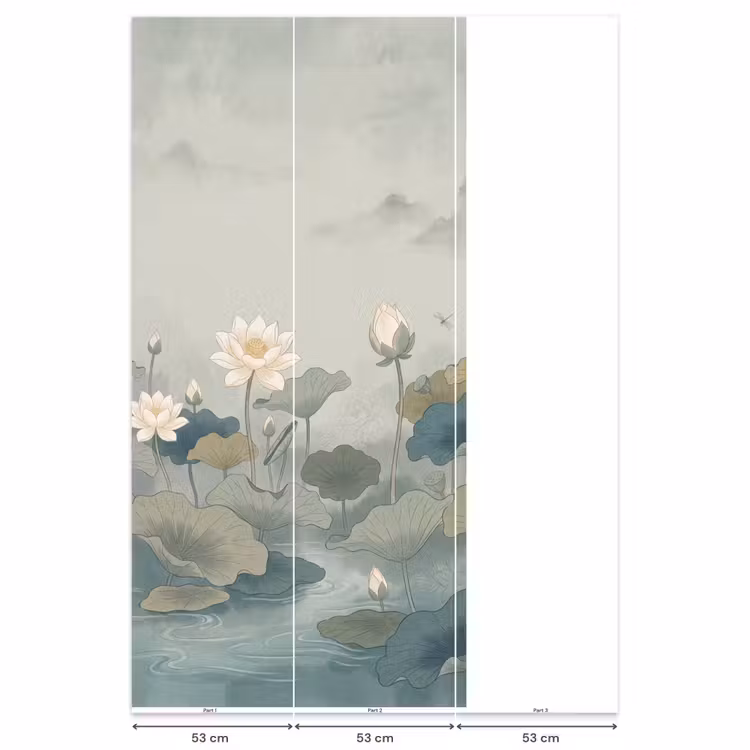 Lotus - Bloemen - Groen Behang Vlies klein -USP_banen