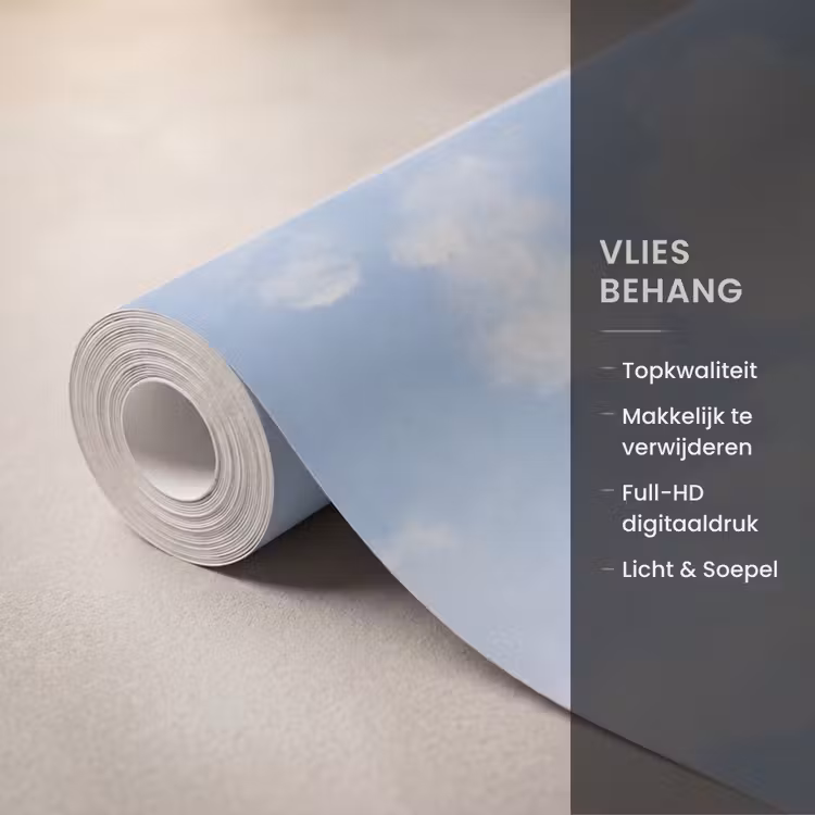 Lucht - Wolken - Natuur - Klassiek - Blauw Behang Vlies klein -USP_closeupNL